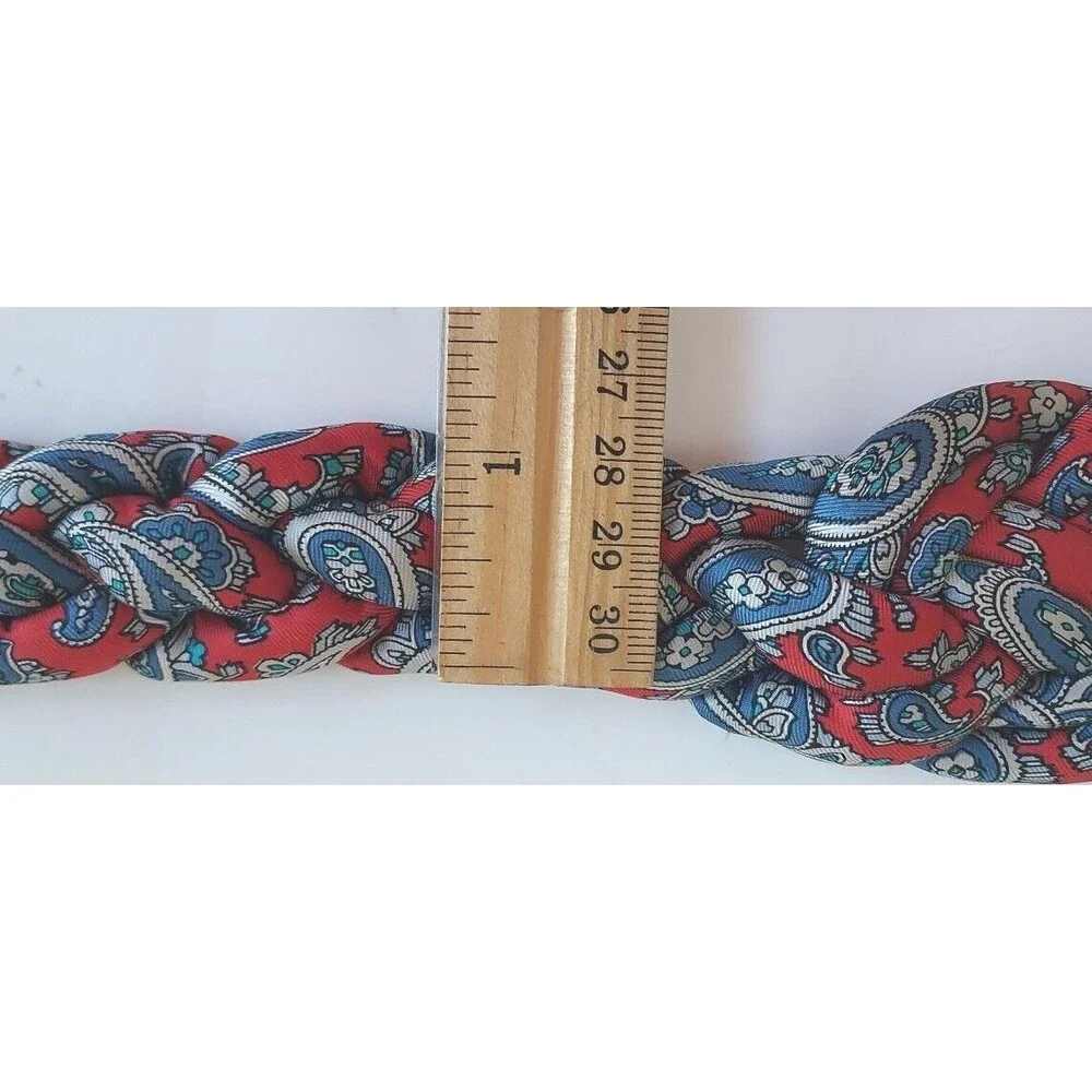 Vintage 1980's Harden All Silk Paisley Braided R W & B Adj Belt 30